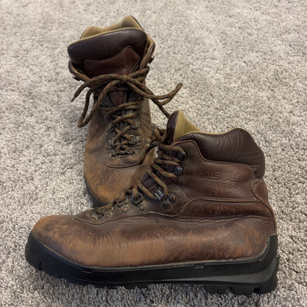 Asolo Size 8.5 Med AFX 556 Leather Vibram Waterproof Hiking Boots Womens Brown
